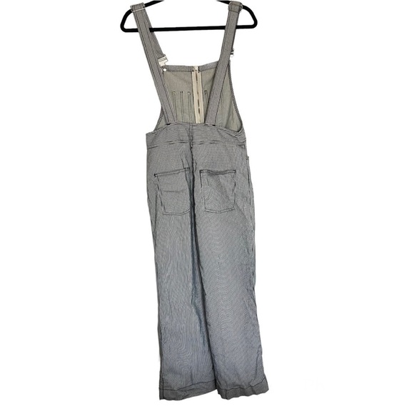 AlexaChung Blue White Stripe Zip Front Dungarees Overalls Size 27 - Picture 3 of 16